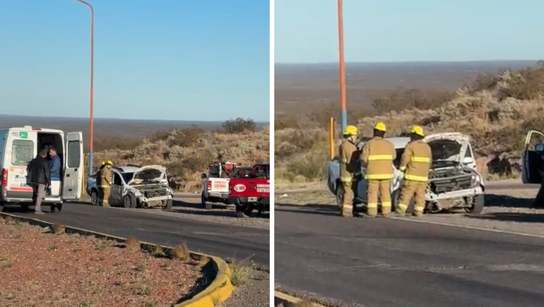 El conductor de la Renault Oroch también fue trasladado al hospital. (Foto: captura video Mibri).