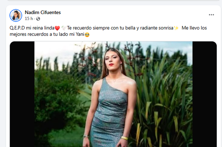 La comunidad de Cipolletti se despidió de Yanina Zampedri en las redes sociales. 