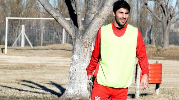 Medina en su primera práctica con Independiente. No le gritaría un gol a Cipo, prometió hace unos días.