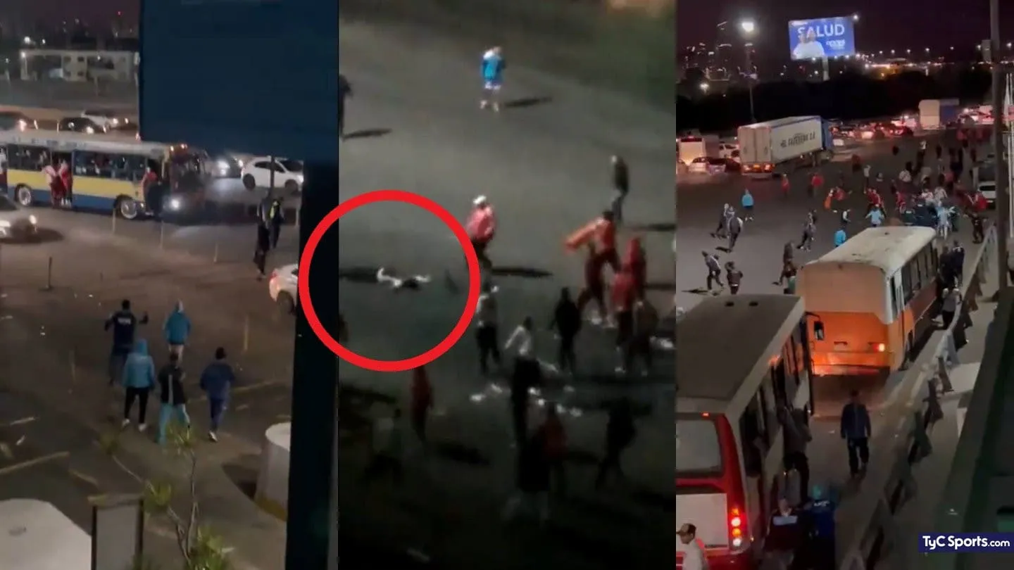 Imágenes sensibles: Combate entre hinchas de River y Racing