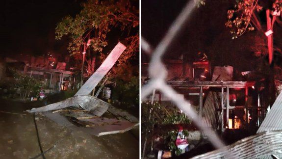Tremenda explosión e incendio de una casa: dos heridos