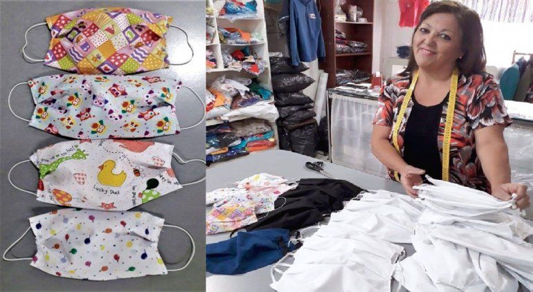 La cipoleña que diseña barbijos con onda