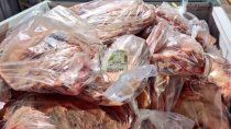 secuestraron 600 kilos de carne con hueso que ingresaban al alto valle