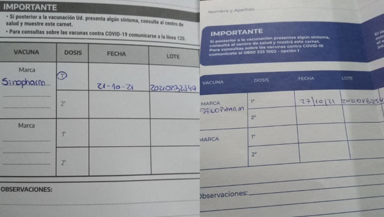 Por un error vacunaron dos veces a una nena en una semana