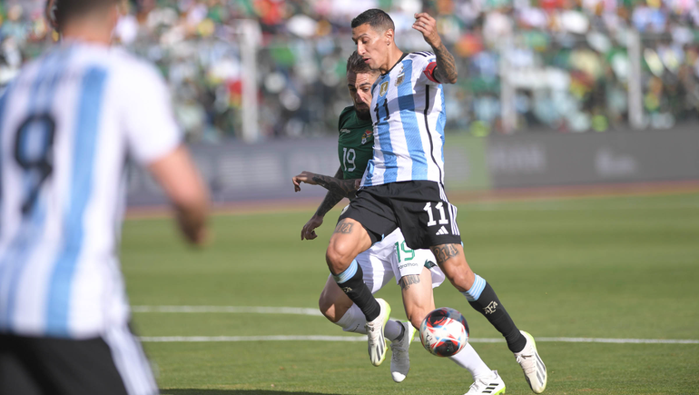 Ángel Di María reemplazó a Messi y fue capitán del equipo. Fideo la rompió otra vez.&nbsp;