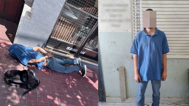 El sospechoso fue atrapado por los vecinos hasta que llegó la policía. Foto: Gentileza. | LMCipolletti.com El sospechoso fue atrapado por los vecinos hasta que llegó la policía. Foto: Gentileza.