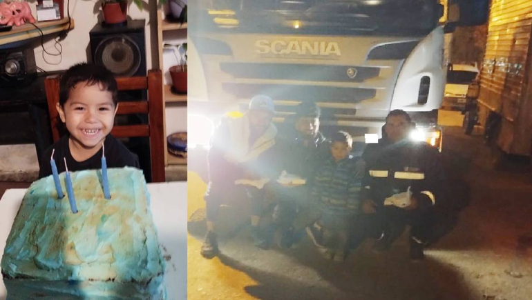 El nene que esperó días con su pastel de cumple a sus ídolos del camión de basura