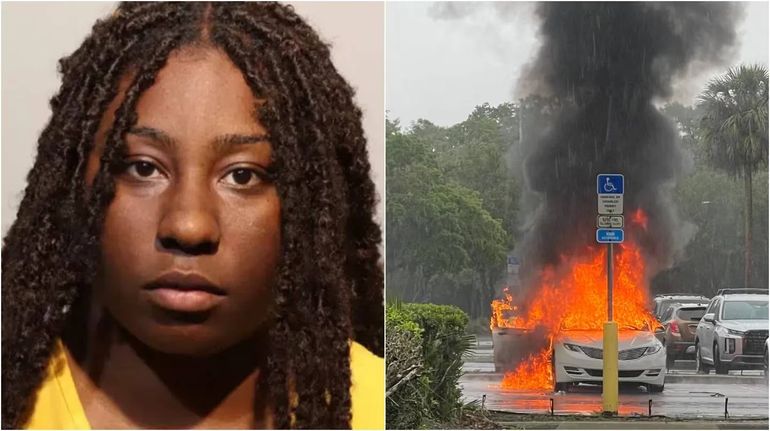 Dos nenes quedaron atrapados en un auto en llamas, mientras la madre robaba