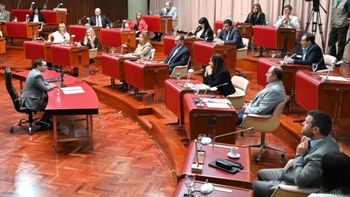 Gabriel Giacomone, ex fiscal de Estado de Chubut, en su exposición en la Legislatura: este jueves, 23 de los 27 diputados provinciales aprobaron su pliego. 