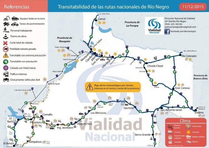Alerta por vientos intensos en centro y oeste de Río Negro