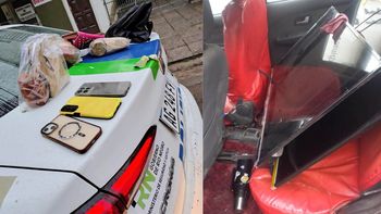 Parte del botín que los ladrones trasladaron en un taxi, cuyo conductor las devolvió poco después. 