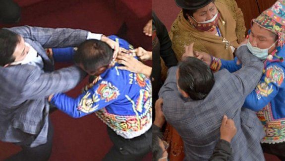 Diputados bolivianos a las piñas en pleno Congreso