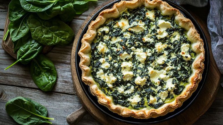 Deliciosa tarta de espinaca para hacer en casa.