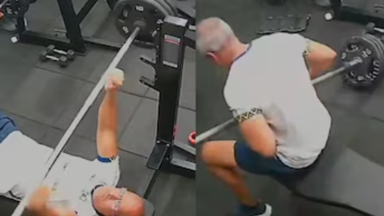 El hombre murió segundos después que la barra cayera en su pecho.