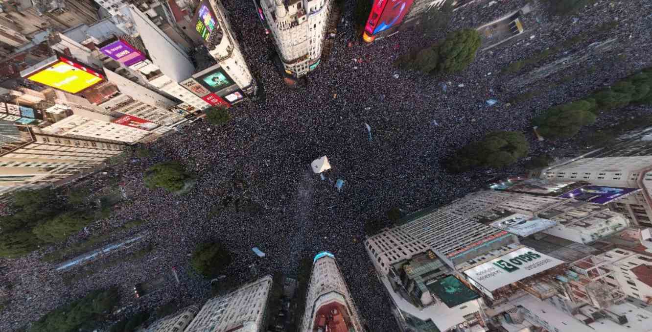 Argentina campeón: la impresionante imagen 360° de los festejos en el Obelisco