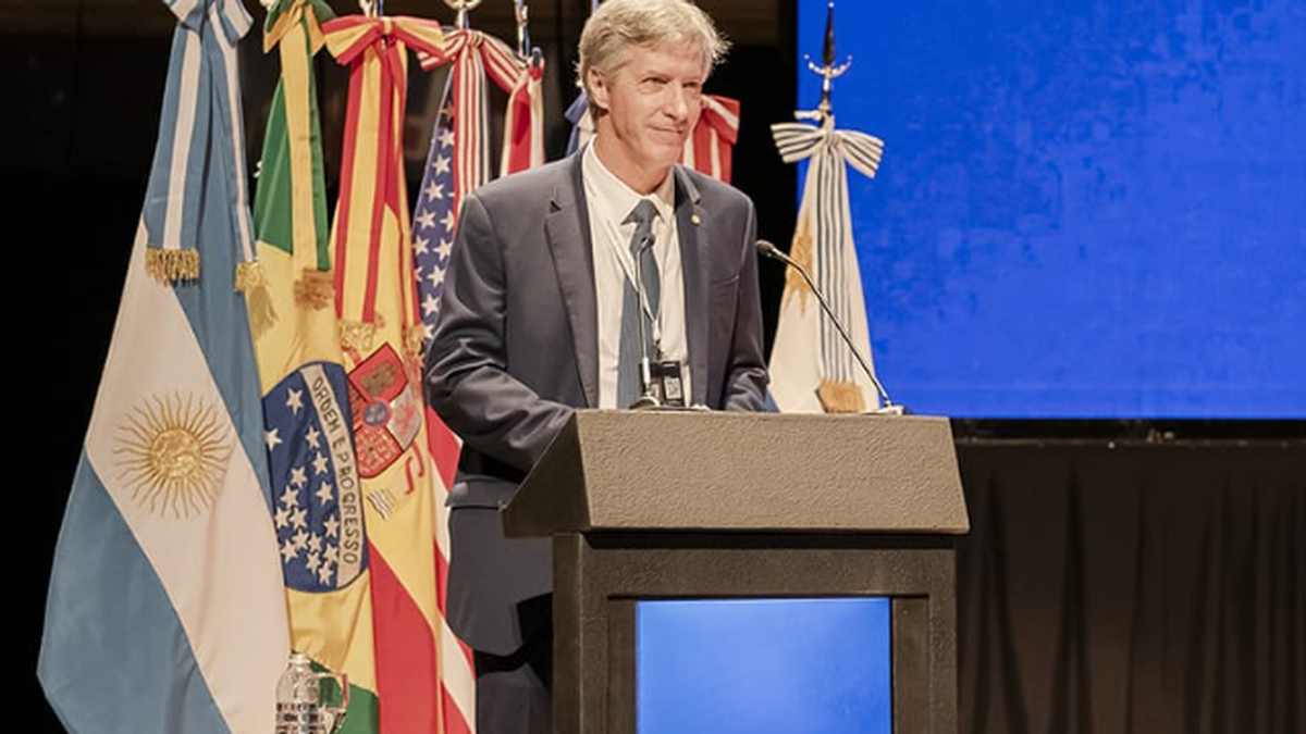 El presidente del BCRA, Santiago Bausili, durante la apertura de las jornadas.