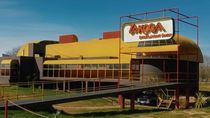 El frente del histórico boliche Zakoga, recreado por la IA.