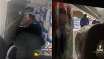 Dos jóvenes pasaron la noche dentro de un supermercado y lo filmaron