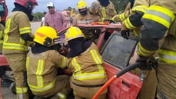 asi fue el simulacro de accidente que realizaron en cipolletti