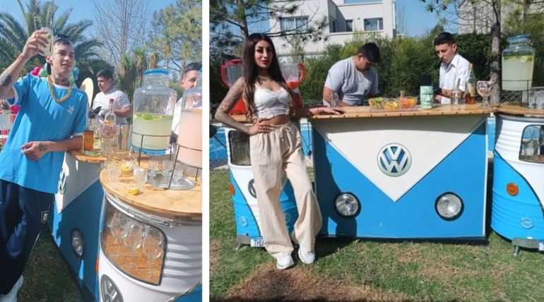 En la barra infantil había jugos y limonada.
