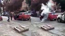 brutal pelea entre dos conductores en pleno centro de bariloche