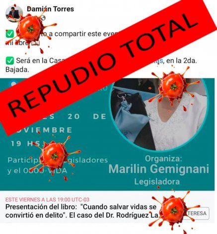 El aviso de la charla, fue utilizado también para repudiarla por el grupo 