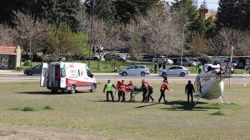 El helicóptero arribó al helipuerto especial en el acceso norte a Neuquén / Foto