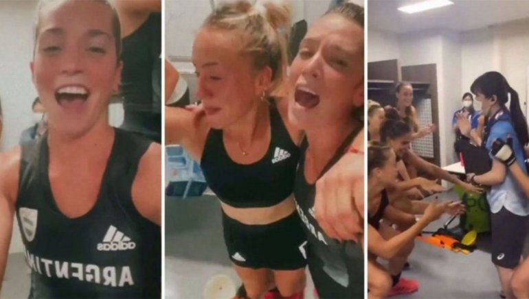 La intimidad del festejo de Las Leonas: baile y cumbia en los vestuarios
