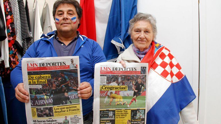 Serge y Catalina viven en Cipolletti y el domingo verán la final entre Francia y Croacia a la distancia.