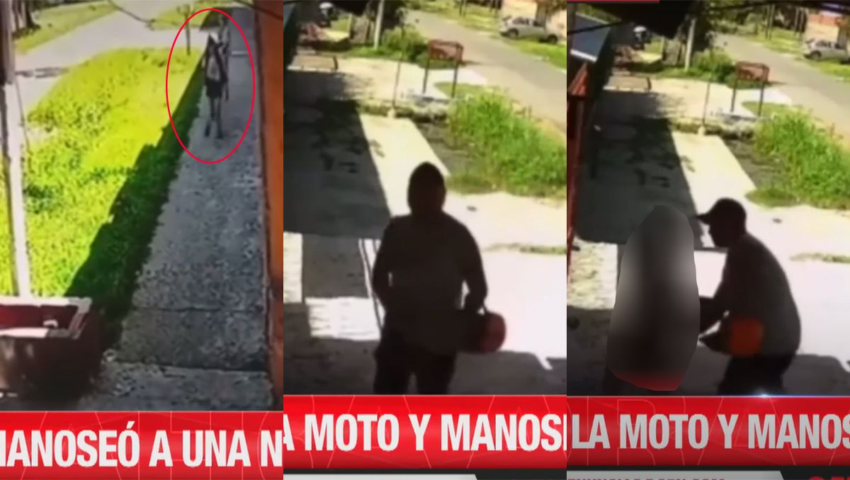 Video: en la calle y a la luz del día, un motociclista manoseó a una nena