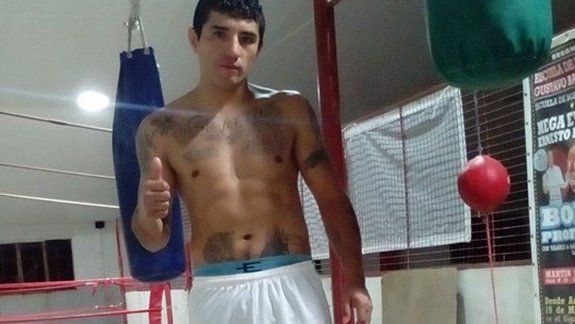 Maldonado en el gimnasio de Suárez, donde entrena hace un par de meses.&nbsp;