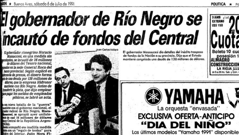 Massaccesi y el conflicto con Nación: 