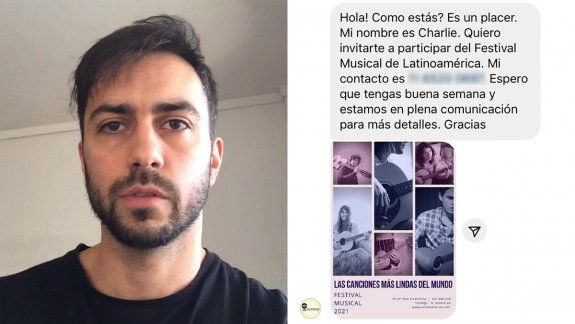 Cantante cipoleño denunció que fue estafado por una productora trucha