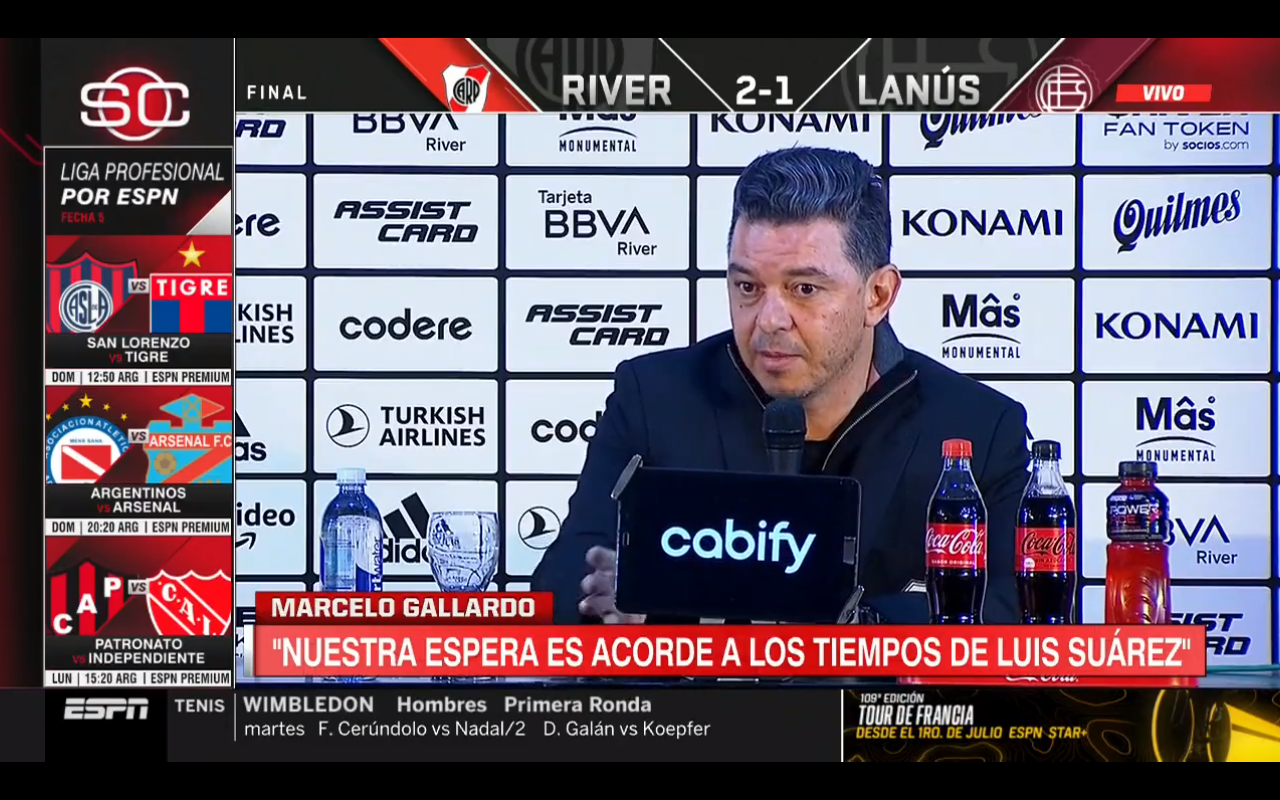 Gallardo no descarta a Suárez y aseguró que llegará una estrella