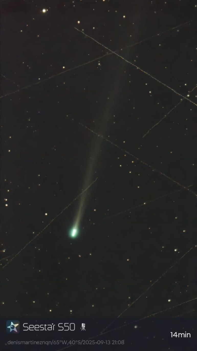 Otro espectacular cometa que ha sido observado en el año. Es el C/2025 R2 SWAN, en una foto del astrónomo y planetarista Denis Martínez. Otro espectacular cometa que ha sido observado en el año. Es el C/2025 R2 SWAN, en una foto del astrónomo y planetarista Denis Martínez.