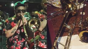 Los trombones que le robaron a Nicolás Benítez el último domingo en Cipolletti. | LMCipolletti.com Los trombones que le robaron a Nicolás Benítez el último domingo en Cipolletti.