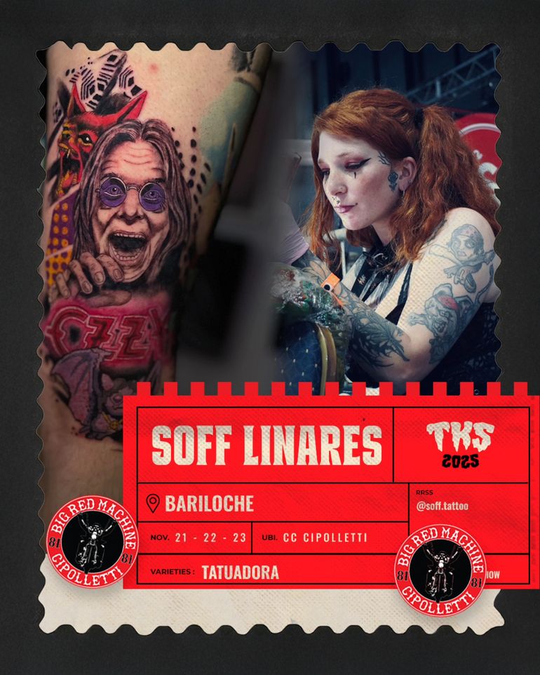 La tatuadora Soff Linares de Bariloche. 