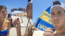 La cipoleña fana de Boca y el youtuber futbolero del momento, volvieron a cruzarse. Foto de archivo, captura de video.