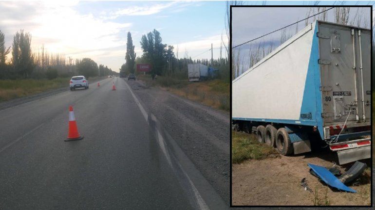 Susto sobre la Ruta 151: dos camiones perdieron el control y despistaron