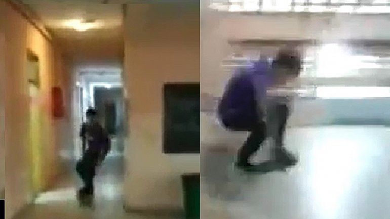 Polémica: hizo un salto de más de 5 metros en skate adentro del colegio