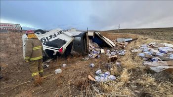 El accidente se produjo cerca de las 8 de la mañana de este martes en Chubut: fuera de control, el camión dio contra un guardrail y se despistó.