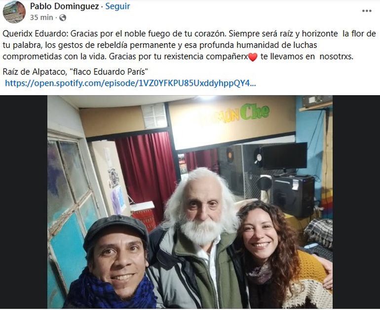 Uno de los mensajes más emotivos con el que despidieron a París.