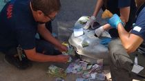 La Policía de Las Perlas atrapó al ladrón en un desarmadero y encontró una parte del dinero robado dentro de un tanque de combustible. 