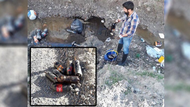 Tiraron 50 litros de aceite para autos en un canal pluvial en Neuquén