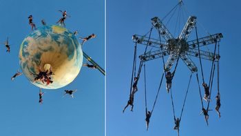 El despliegue es un ensayo del show que Elevé prepara en la previa de la Navidad en Cipolletti.