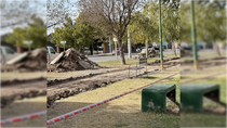 El plazo estimado para finalizar los trabajos en el Parque Central es de entre 20 y 25 días. Foto: Gentileza.