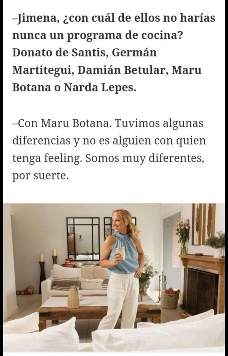 La lapidaria respuesta de Jimena Monteverde sobre Maru Botana