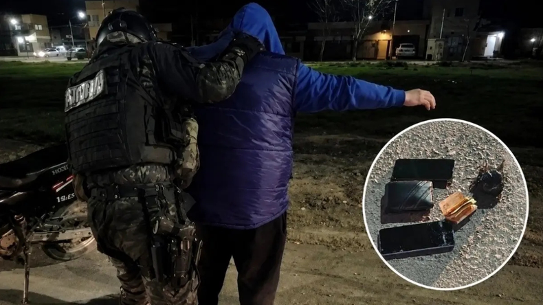 La policía detuvo en Cipolletti a un hombre por llevar una bolsa con cocaína.