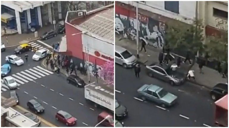 ¡De terror! Barras del Rojo a los tiros en plena avenida