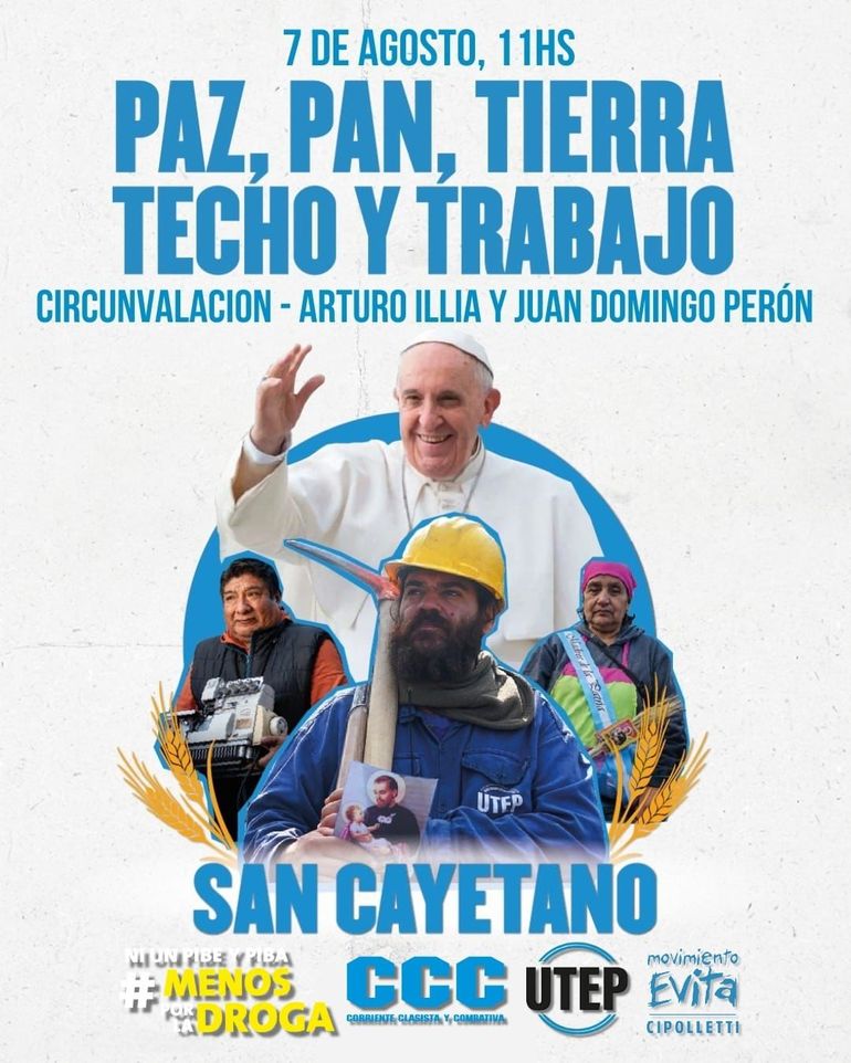En Cipolletti, distintas organizaciones sociales aunarán esfuerzos para instalar una olla popular y un ropero solidario junto a la curva de Presidente Illia y de Presidente Perón. La veneración a San Cayetano, el patrono del pan y el trabajo, es permanente.